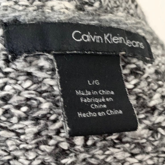 Calvin Klein, black/white tweed slouch sweater - Picture 2 of 4